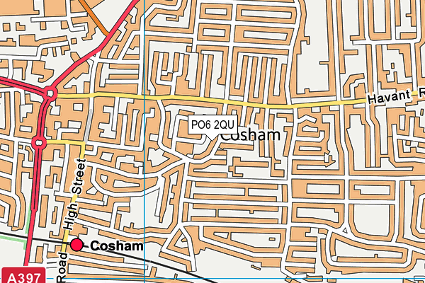 PO6 2QU map - OS VectorMap District (Ordnance Survey)