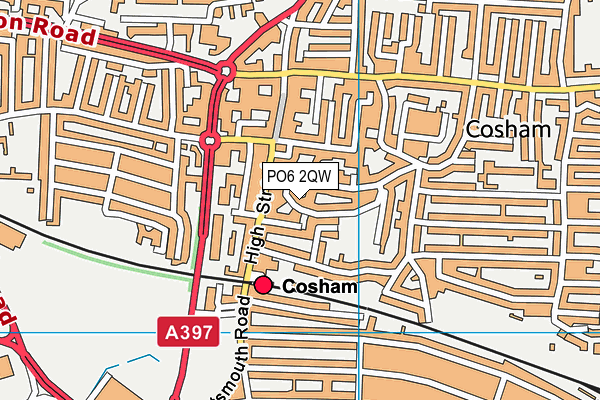 PO6 2QW map - OS VectorMap District (Ordnance Survey)