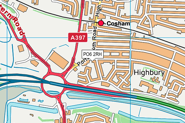 PO6 2RH map - OS VectorMap District (Ordnance Survey)