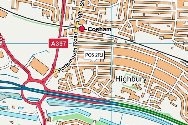 PO6 2RJ map - OS VectorMap District (Ordnance Survey)