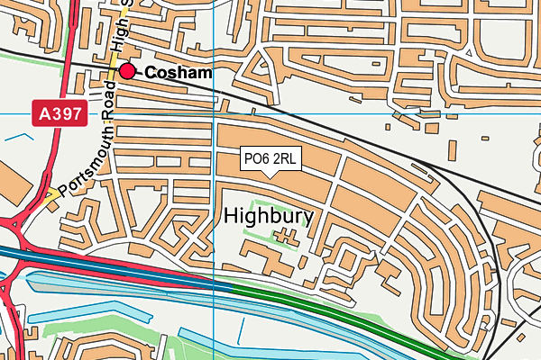 PO6 2RL map - OS VectorMap District (Ordnance Survey)