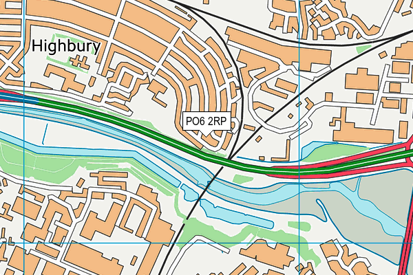 PO6 2RP map - OS VectorMap District (Ordnance Survey)