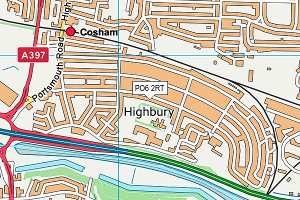 PO6 2RT map - OS VectorMap District (Ordnance Survey)