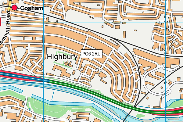 PO6 2RU map - OS VectorMap District (Ordnance Survey)