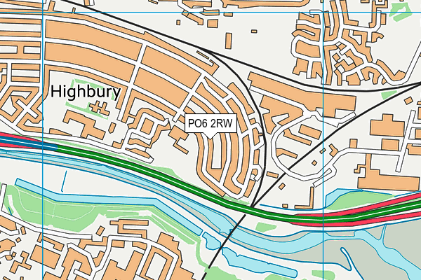 PO6 2RW map - OS VectorMap District (Ordnance Survey)