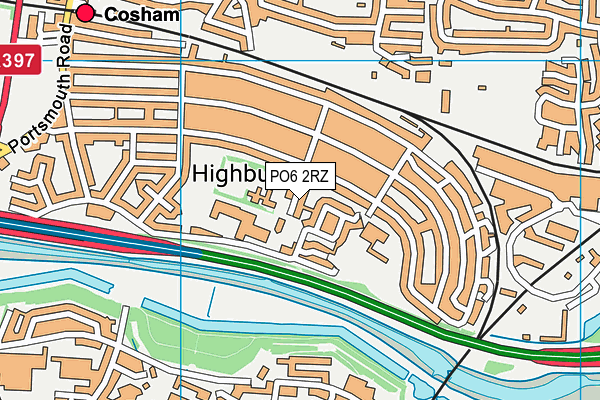 Highbury Primary School map (PO6 2RZ) - OS VectorMap District (Ordnance Survey)
