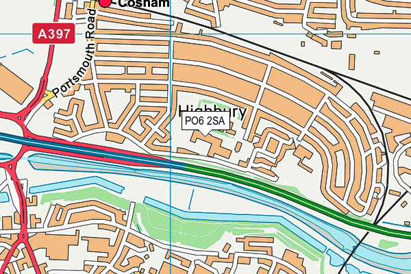 Highbury College Sports Centre map (PO6 2SA) - OS VectorMap District (Ordnance Survey)
