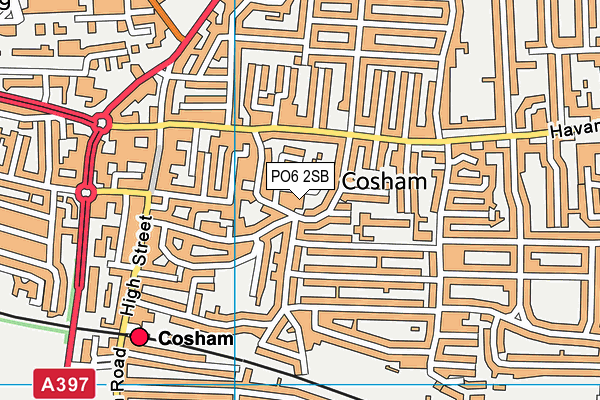 PO6 2SB map - OS VectorMap District (Ordnance Survey)