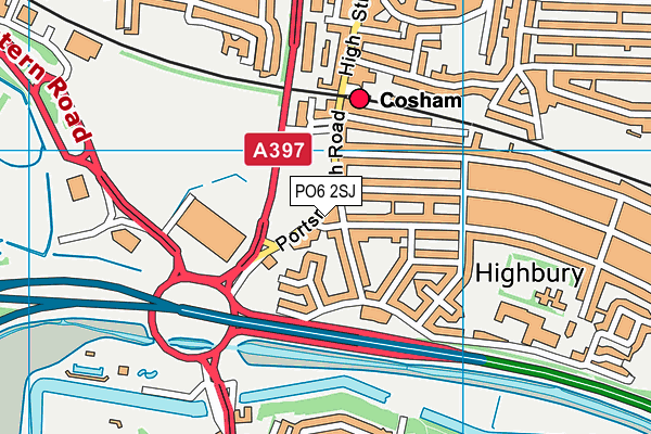 Cosham Park map (PO6 2SJ) - OS VectorMap District (Ordnance Survey)