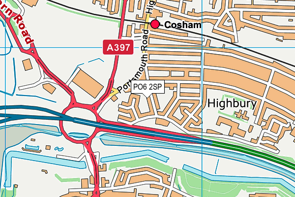 PO6 2SP map - OS VectorMap District (Ordnance Survey)