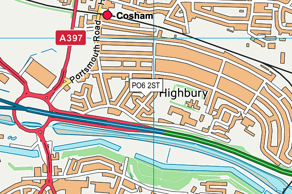 PO6 2ST map - OS VectorMap District (Ordnance Survey)