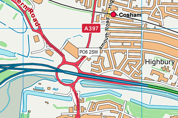 PO6 2SW map - OS VectorMap District (Ordnance Survey)