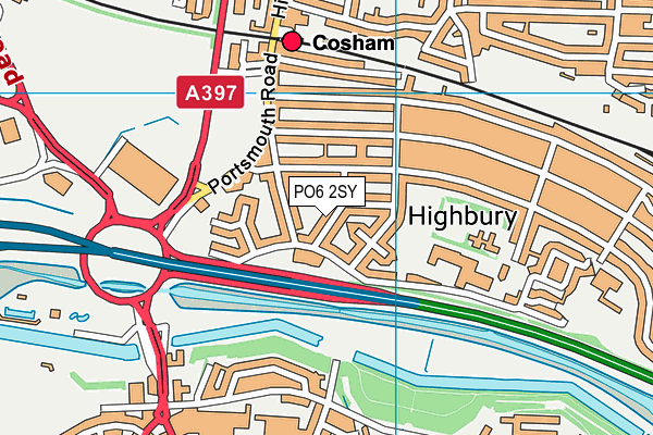 PO6 2SY map - OS VectorMap District (Ordnance Survey)