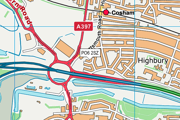 PO6 2SZ map - OS VectorMap District (Ordnance Survey)