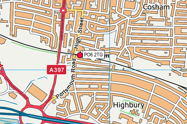 PO6 2TG map - OS VectorMap District (Ordnance Survey)