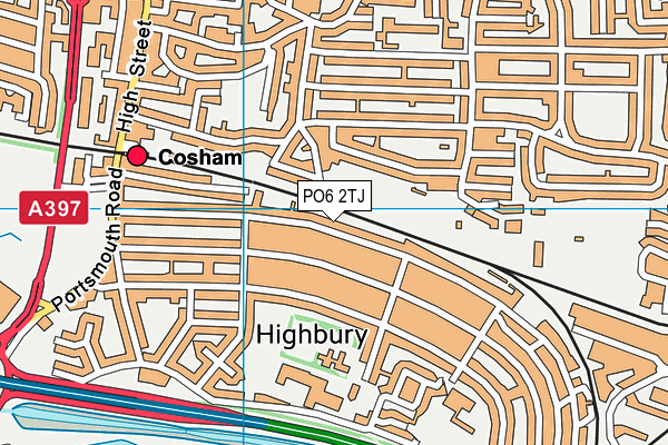 PO6 2TJ map - OS VectorMap District (Ordnance Survey)