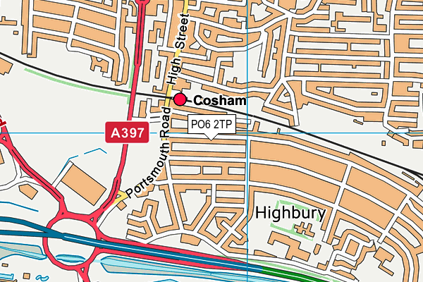 PO6 2TP map - OS VectorMap District (Ordnance Survey)