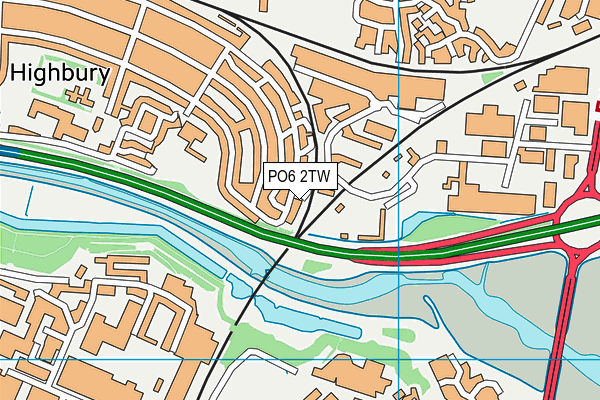 PO6 2TW map - OS VectorMap District (Ordnance Survey)