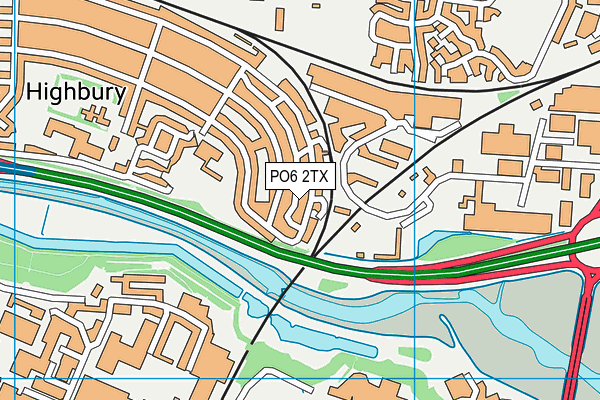 PO6 2TX map - OS VectorMap District (Ordnance Survey)