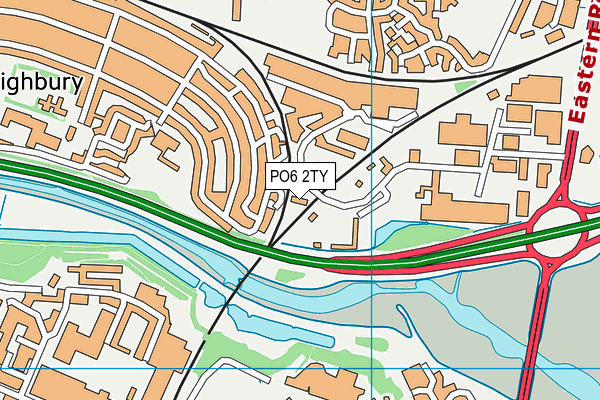 PO6 2TY map - OS VectorMap District (Ordnance Survey)