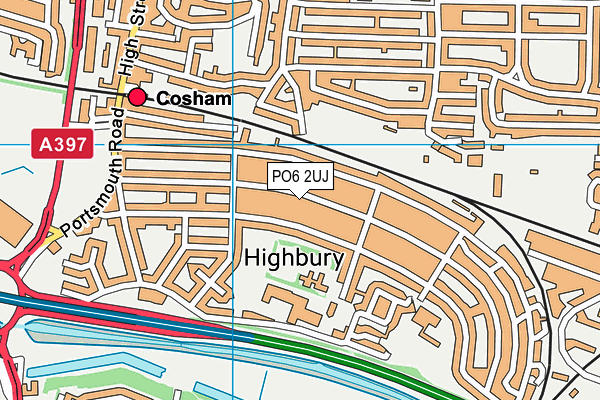 PO6 2UJ map - OS VectorMap District (Ordnance Survey)