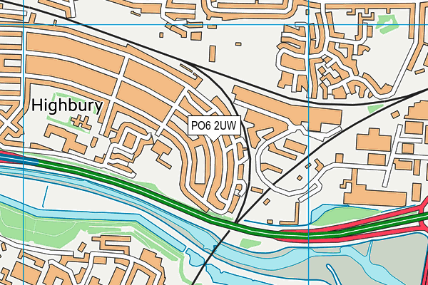 PO6 2UW map - OS VectorMap District (Ordnance Survey)