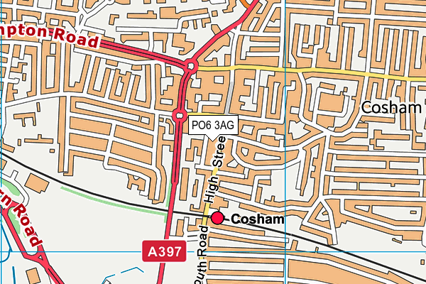 PO6 3AG map - OS VectorMap District (Ordnance Survey)