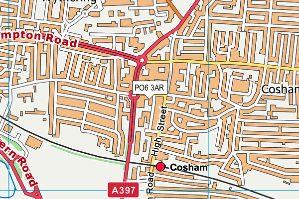 PO6 3AR map - OS VectorMap District (Ordnance Survey)