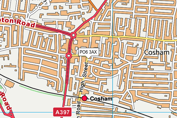 PO6 3AX map - OS VectorMap District (Ordnance Survey)