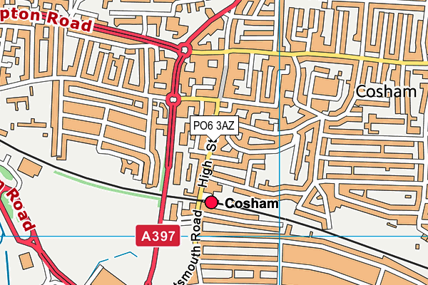 PO6 3AZ map - OS VectorMap District (Ordnance Survey)