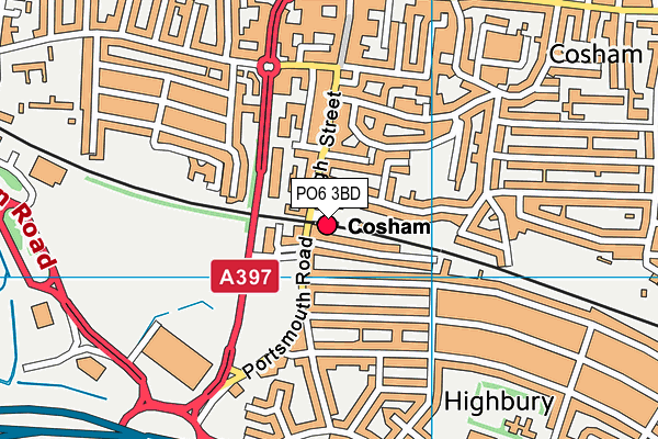 PO6 3BD map - OS VectorMap District (Ordnance Survey)