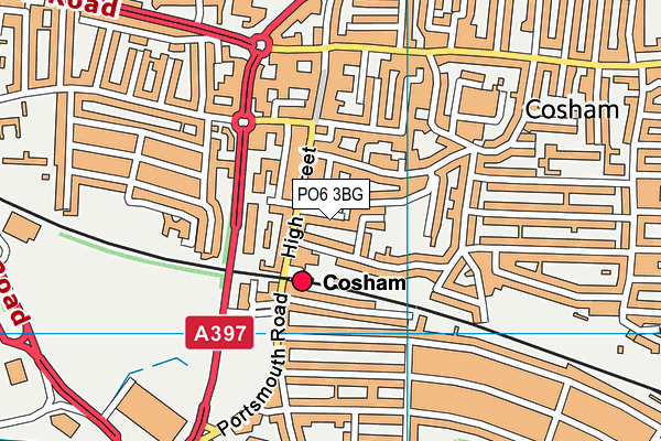 PO6 3BG map - OS VectorMap District (Ordnance Survey)