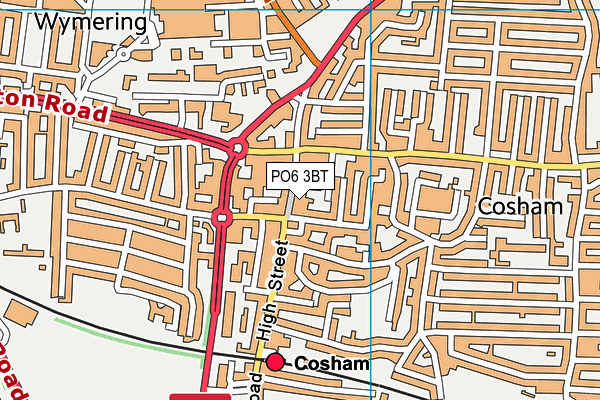 PO6 3BT map - OS VectorMap District (Ordnance Survey)