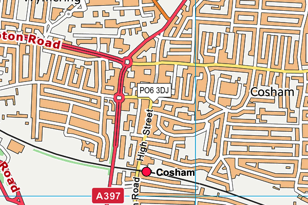 PO6 3DJ map - OS VectorMap District (Ordnance Survey)