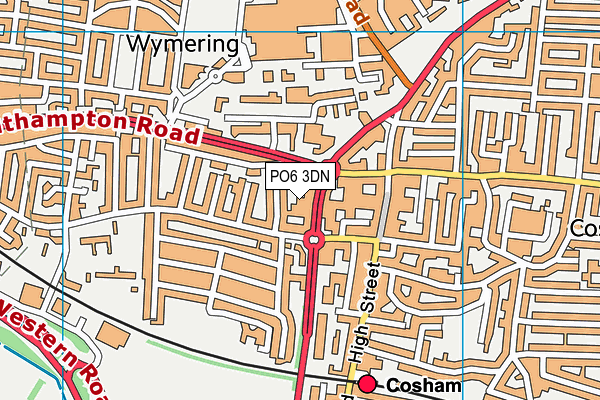 PO6 3DN map - OS VectorMap District (Ordnance Survey)