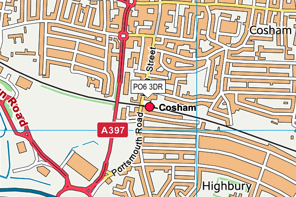 PO6 3DR map - OS VectorMap District (Ordnance Survey)