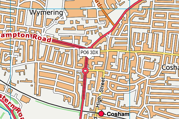 PO6 3DX map - OS VectorMap District (Ordnance Survey)