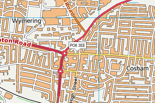 PO6 3EE map - OS VectorMap District (Ordnance Survey)