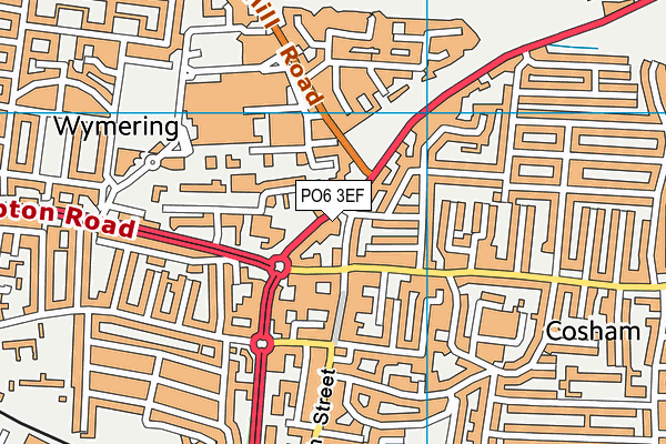 PO6 3EF map - OS VectorMap District (Ordnance Survey)