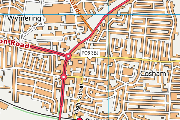 PO6 3EJ map - OS VectorMap District (Ordnance Survey)