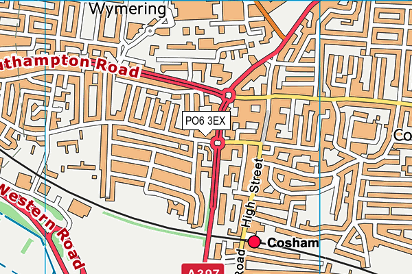 PO6 3EX map - OS VectorMap District (Ordnance Survey)