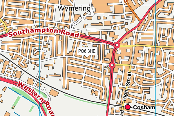 PO6 3HE map - OS VectorMap District (Ordnance Survey)