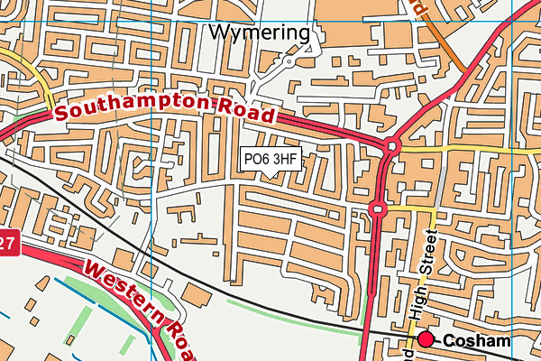 PO6 3HF map - OS VectorMap District (Ordnance Survey)