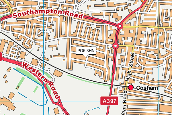 PO6 3HN map - OS VectorMap District (Ordnance Survey)