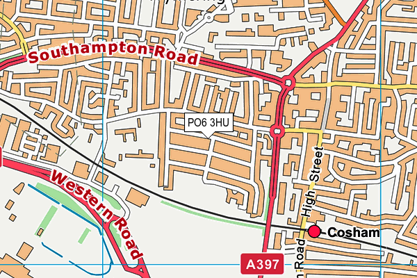 PO6 3HU map - OS VectorMap District (Ordnance Survey)