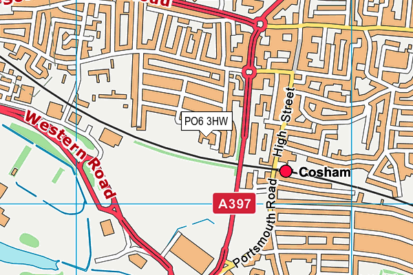 PO6 3HW map - OS VectorMap District (Ordnance Survey)