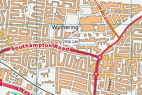 PO6 3JN map - OS VectorMap District (Ordnance Survey)