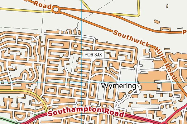 PO6 3JX map - OS VectorMap District (Ordnance Survey)