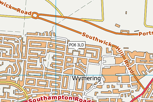PO6 3LD map - OS VectorMap District (Ordnance Survey)