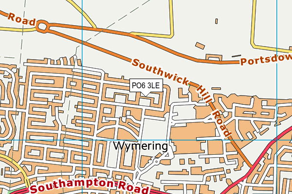 PO6 3LE map - OS VectorMap District (Ordnance Survey)